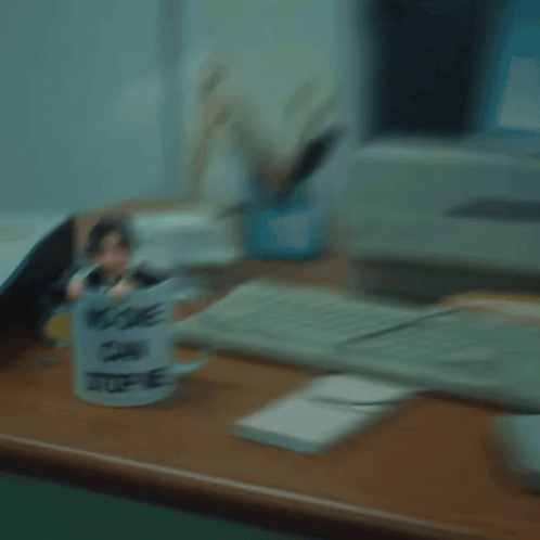 Man Peeking Out of Mug Saying No One Can Stop Me