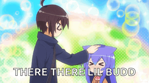 Man Petting Girl's Head Saying There There Lil Budd