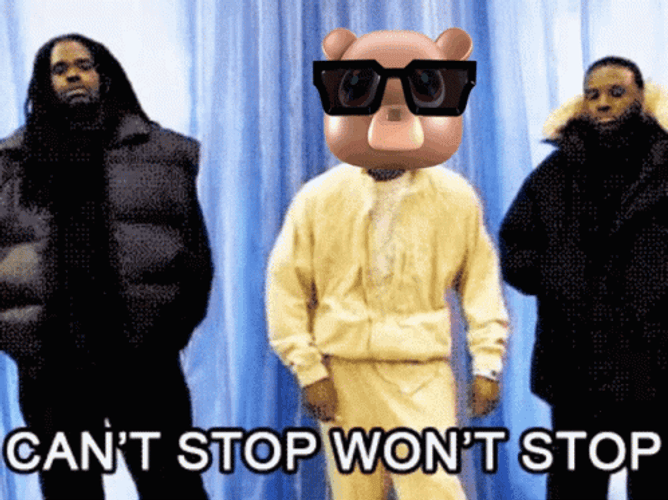 Man Pig Head Costume Cant Stop Wont Stop GIF