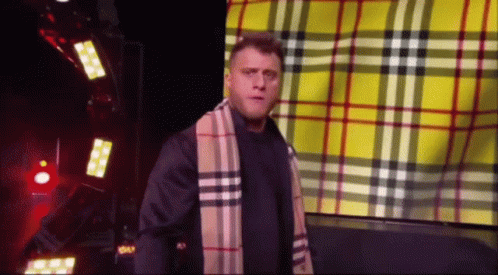 Man Plaid Scarf Black Jacket Yellow Plaid Background
