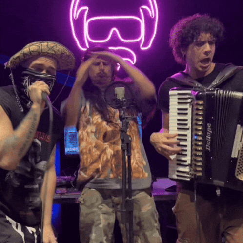 Man Playing Accordion Saying Dunlope GIF