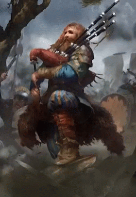 Man Playing Bagpipe