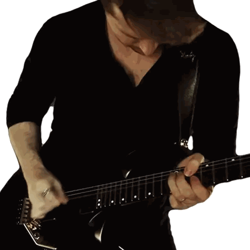 Man Playing Black Guitar