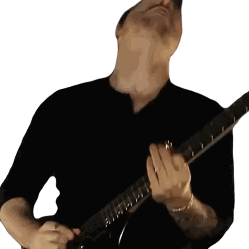 Man Playing Black Guitar
