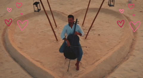 Man Playing Cello Happy Valentine's Day GIF