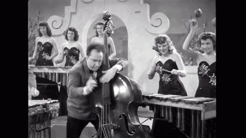 Man Playing Double Bass