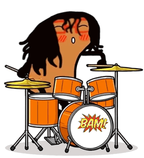 Man Playing Drums With Bam