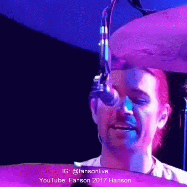 Man Playing Drums With Microphone ig @fansonline Youtube Fanson 2017 Hanson