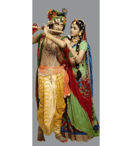 Man Playing Flute Next to Woman in Green