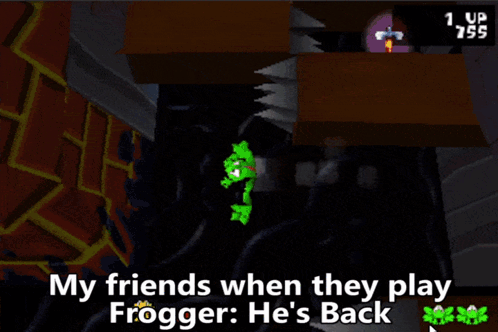 Man Playing Frogger My Friends When They Play He's Back