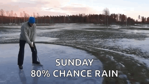 Man Playing Golf on Sunday with 80% Chance of Rain
