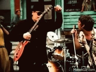 Man Playing Guitar And Man Singing At Drum Set GIF