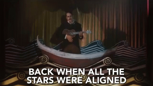 Man Playing Guitar Back When All the Stars Were Aligned