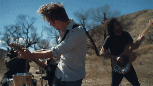 Man Playing Guitar In Field GIF