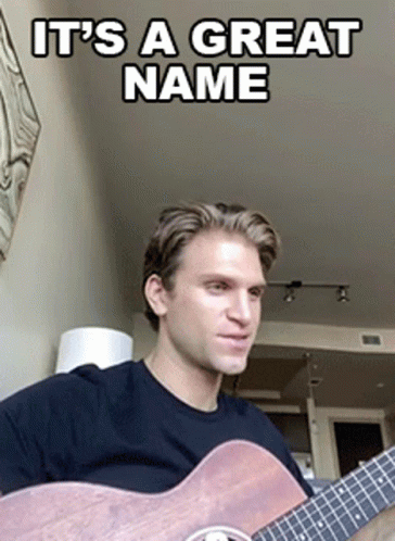 Man Playing Guitar Saying It's A Great Name GIF