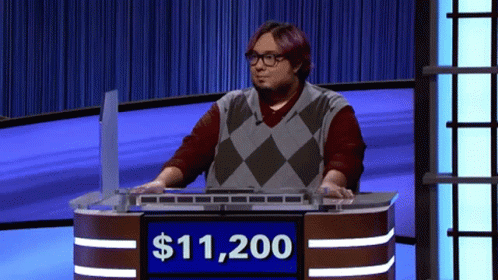 Man Playing Jeopardy For $41,200 Prize GIF