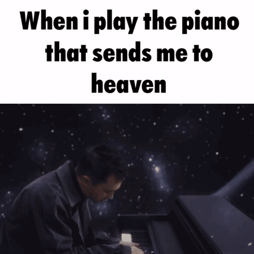 Man Playing Piano with Heaven Lyrics