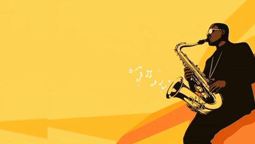 Man Playing Saxophone Jazz Time