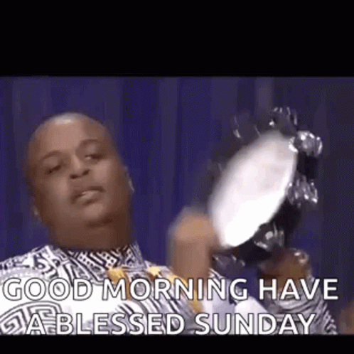 Man Playing Tambourine Greeting Have A Great Sunday GIF