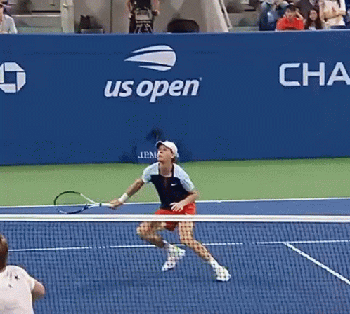 Man Playing Tennis At US Open GIF