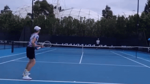 Man Playing Tennis On Blue Court At Australian Open GIF