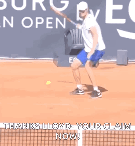 Man Playing Tennis Thanks Lloyd-Your Claim Now