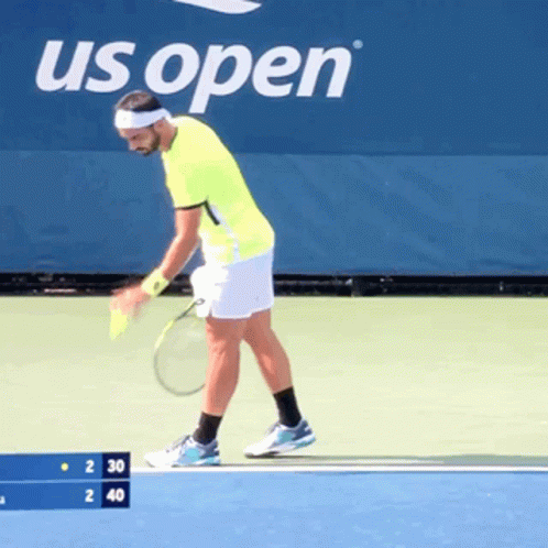 Man Playing Tennis US Open Banner GIF