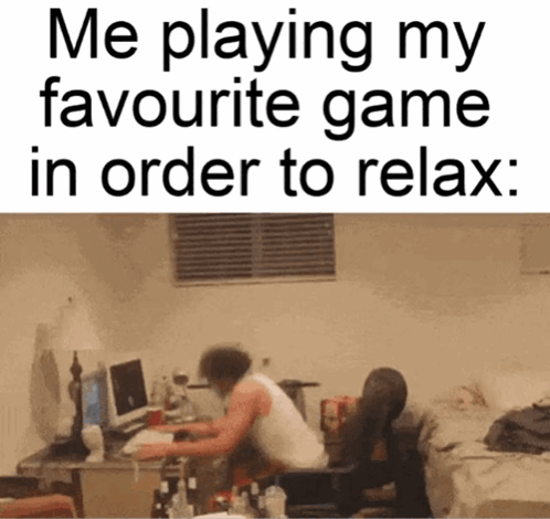 Man Playing Video Game Me Playing Favourite Game to Relax