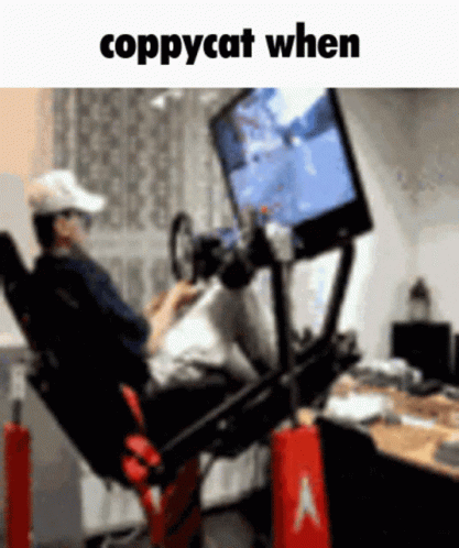Man Playing Video Game Saying Copycat