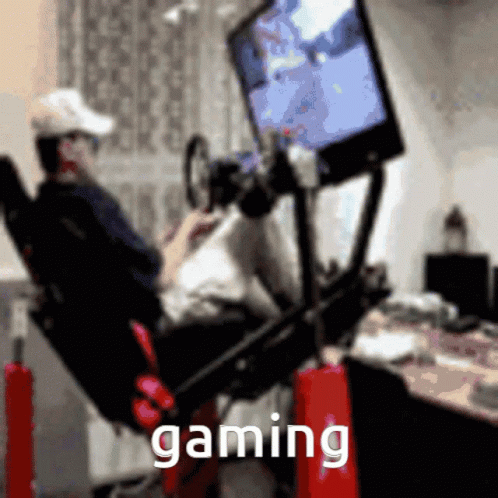 Man Playing Video Game With Gaming Text GIF