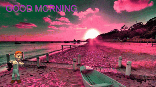 Man Playing Violin on Beach Saying Good Morning