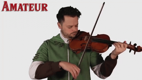 Man Playing Violin Saying Amateur