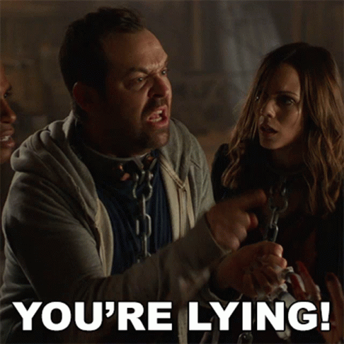 Man Pointing At Another Man Saying You're Lying GIF