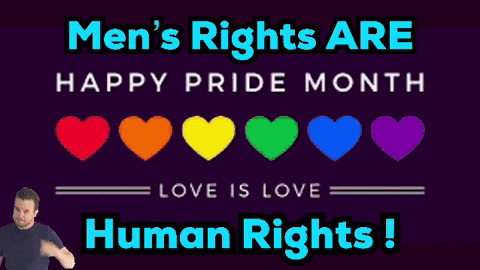 Man Pointing at Pride Rights Sign