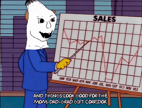 Man Pointing at Sales Chart