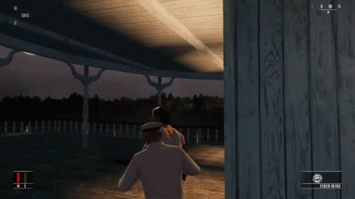Man Pointing Shotgun in Video Game