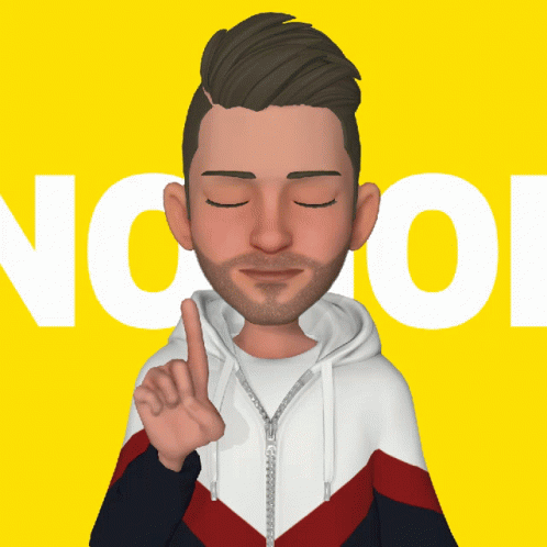 Man Pointing Up Eyes Closed Yellow No GIF
