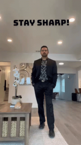 Man Pointing Up Stay Sharp GIF