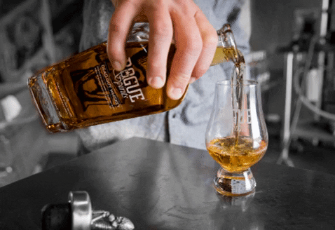 Man Pouring Whiskey On Neat Glass GIF
