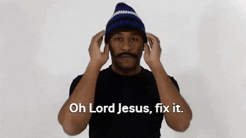 Man Praying Lord Jesus Fix It Meme GIF