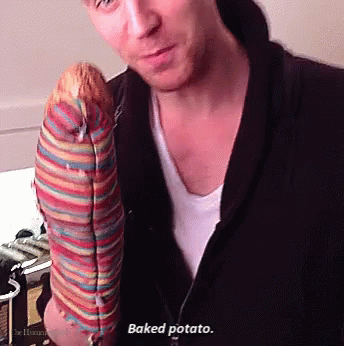 Man Prepared To Baked Hot Potato GIF