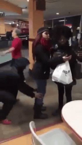 Man Push Girl Result In Broken Ankles GIF