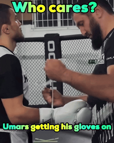 Man Putting on Boxing Gloves Who Cares Umar