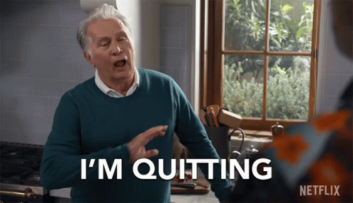 Man Quitting in Front of Netflix Logo