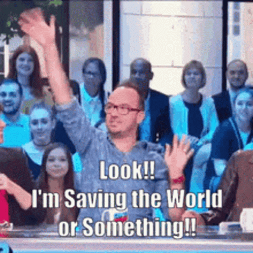 Man Raising Hand In Crowd GIF