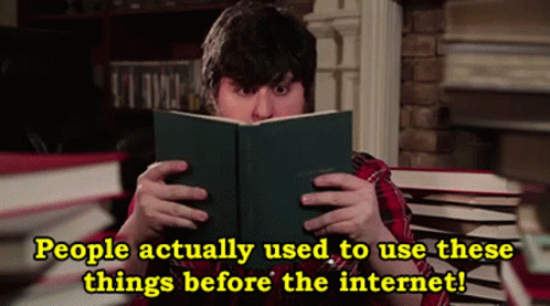 Man Reading Book Saying People Used These