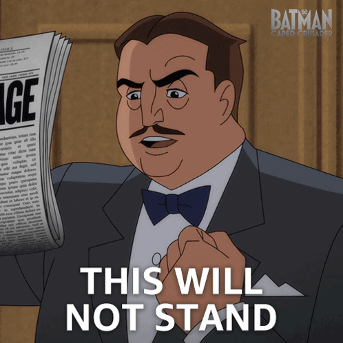 Man Reading Newspaper This Will Not Stand