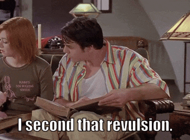 Man Reading Woman Says I Second That Revulsion