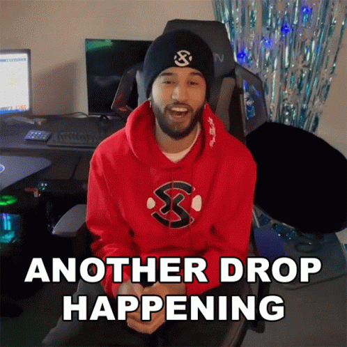 Man Red Hoodie Black Beanie Says Another Drop Happening