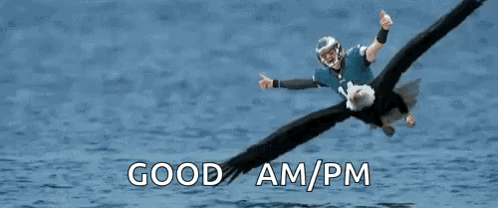 Man Riding Bald Eagle In Ocean GIF